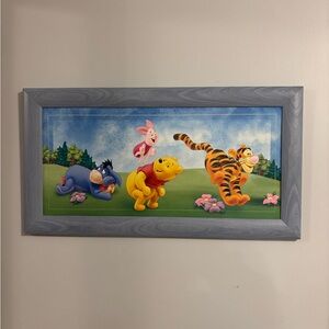 Disney Winnie the Pooh and Friends Wall Art with Gray Frame